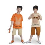 تیشرت شلوارک پسرونه کتان طرح خرگوش گلدوزی شده