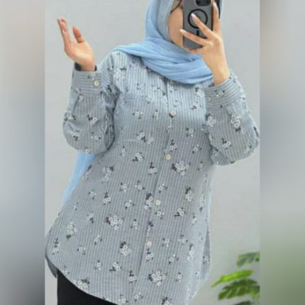 مانتو یقه دار گلدار
