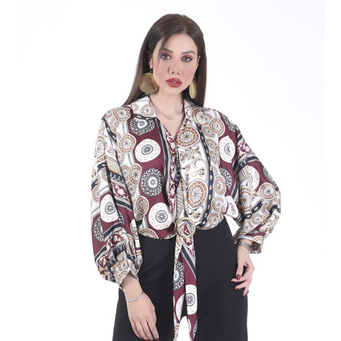 شومیز خفاشی کمر سگک دار